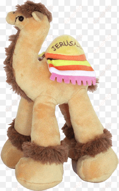 sweet soft camel toy with a colorful jerusalem blanket - toy camel