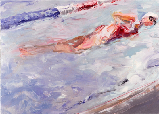 swimmer 15 50″ x 68″, oil / canvas - oil