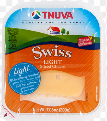 swiss sliced cheese light - tnuva light swiss cheese, sliced - 7 oz tray