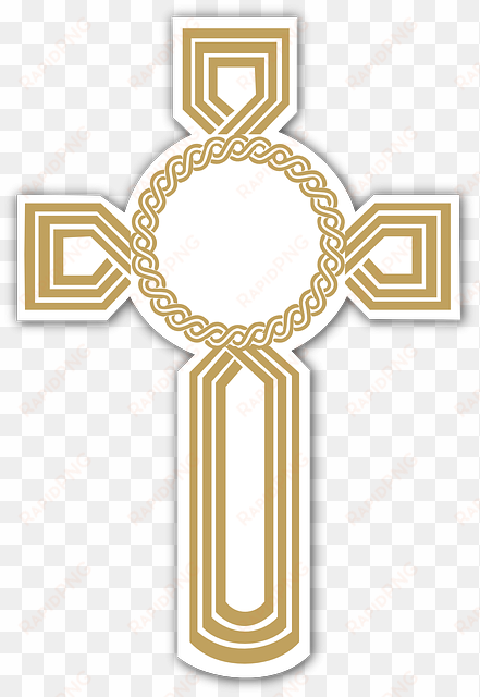 symbol, cross, golden, christian, religion, faith - illustration