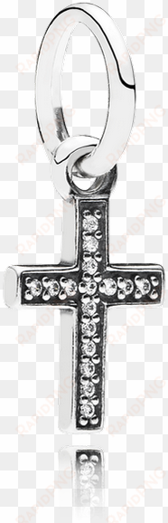 symbol of faith cross dangle charm, clear cz - pandora 791310cz symbol of faith charm
