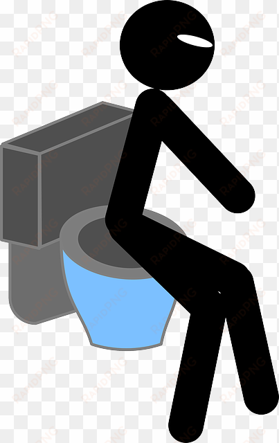 symbol, toilet, bathroom, sitting, cloakroom, tub - stickman toilet