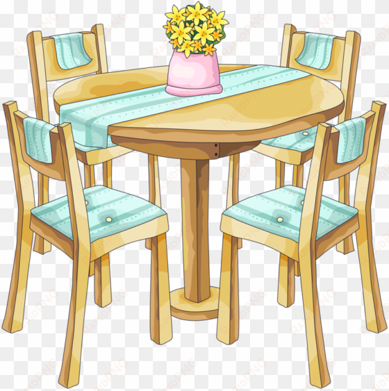 table and chairs * home clipart, office wall decor, - kitchen table clipart