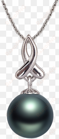 tahitian pearl pendant in white gold - tahitian pearl