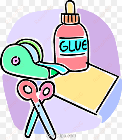 tape, glue and scissors royalty free vector clip art - scissors glue and tape