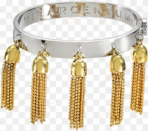 tassel dazzle rhodium with yellow gold tassels - bracelet