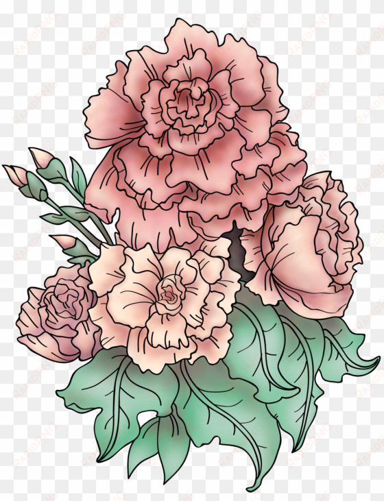 tattoo design based on "still life of carnations" by - flower tattoos carnation mom tattoo