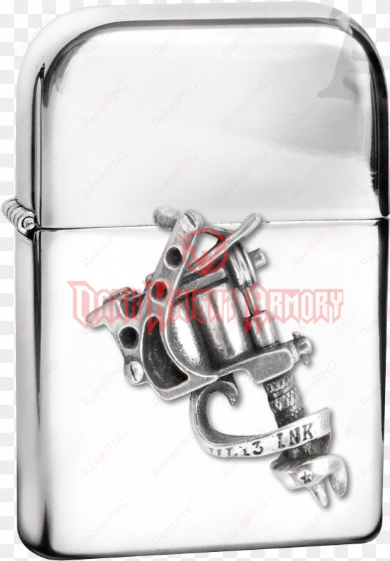 tattoo gun zippo lighter - alchemy gothic tattoo gun lighter silver one size