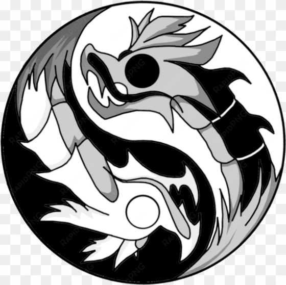 tattoo yin and yang chinese dragon drawing - yin yang dragon png