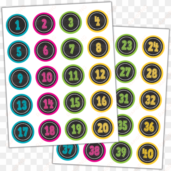 tcr 3841 chalkboard brights numbers stickers - chalkboard brights numbers