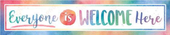 tcr4394 watercolor everyone is welcome here banner - signage