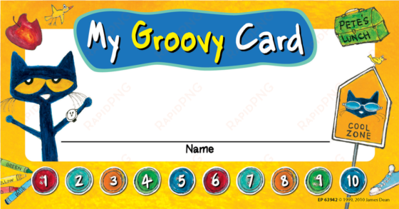 tcr63942 pete the cat my groovy punch cards image - pete the cat labels