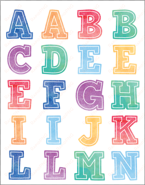 tcr8196 watercolor alphabet stickers image - teacher created resources watercolor alphabet stickers
