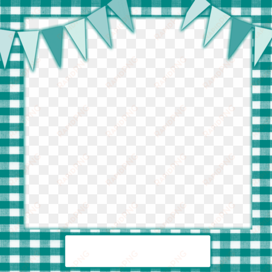 teal frame png - bunting clip art border