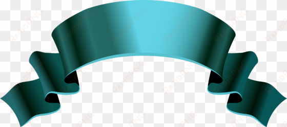 teal ribbon banner png