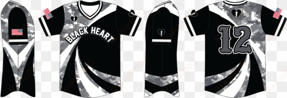 team black heart baseball wavy jersey - sports jersey