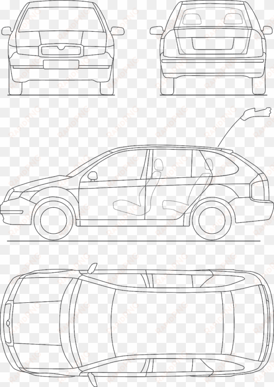 technical car blueprint - araba teknik resim