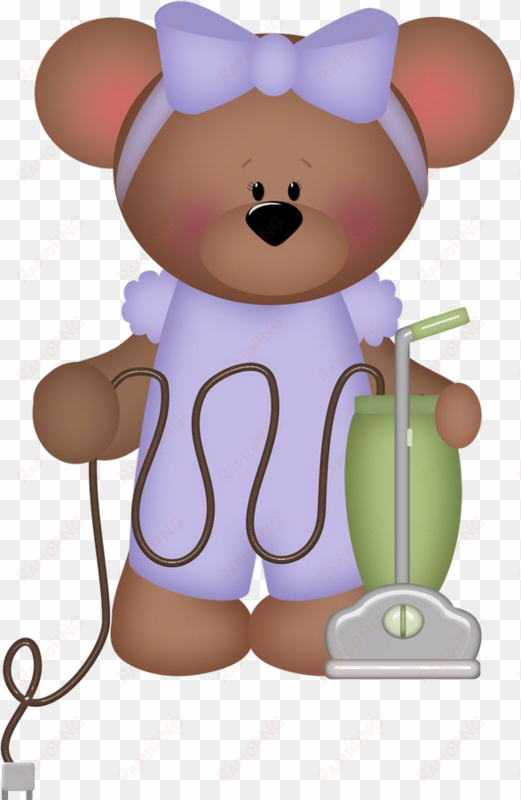 teddy bear images, bear clipart, bear illustration - teddy bear doing house chores