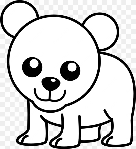 teddy bear outline clipart free clipart images - black and white polar bear