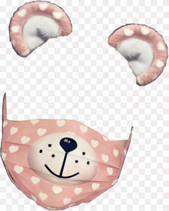 teddybear snapchat filter pastel pink hearts stickersfr - snapchat bear filter transparent
