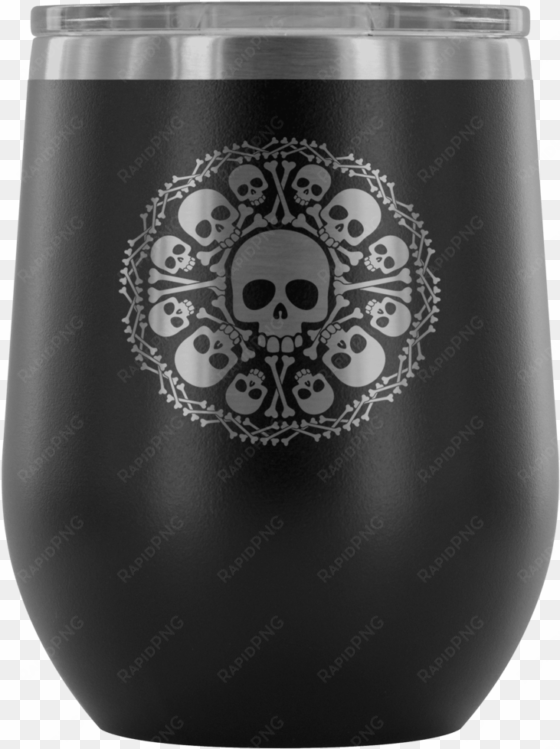 teelaunch wine tumbler black skull & bones wine tumbler - tumbler