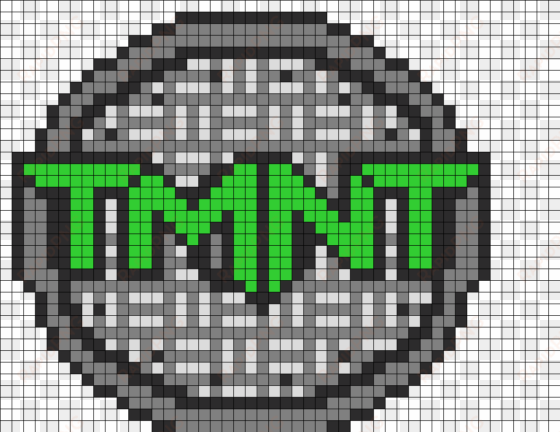 teenage mutant ninja turtle perler logo perler bead - ninja turtle logo pixel art