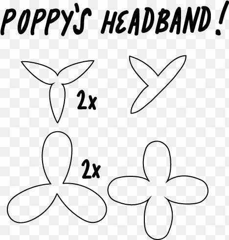 template for the flowers on poppys headband branch - poppy troll headband template