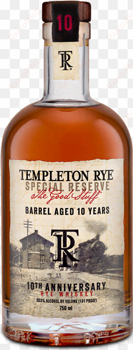 Ten Year Bottle - Templeton Rye 10 Year transparent png image