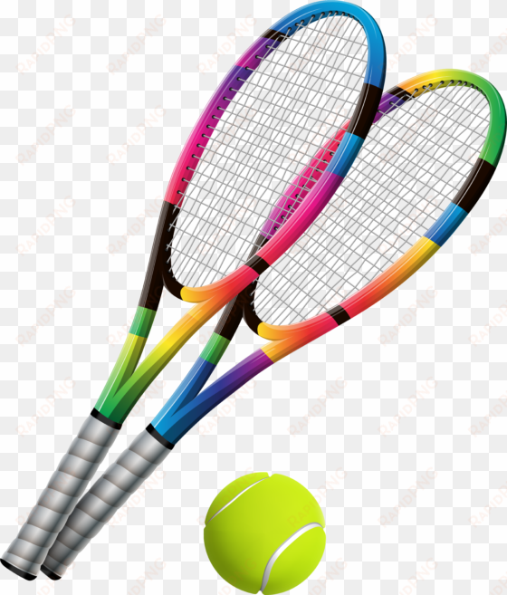 tennis rackets and ball transparent png clip art