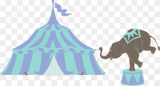 tent clipart teal - circus tent with elephant