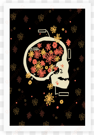 terminal daydream flower skull poster - terminal daydream flower skull tote bag: funny tote