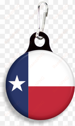 texas flag - promotional zoogee 1-1/8 round metal zipper pull tag