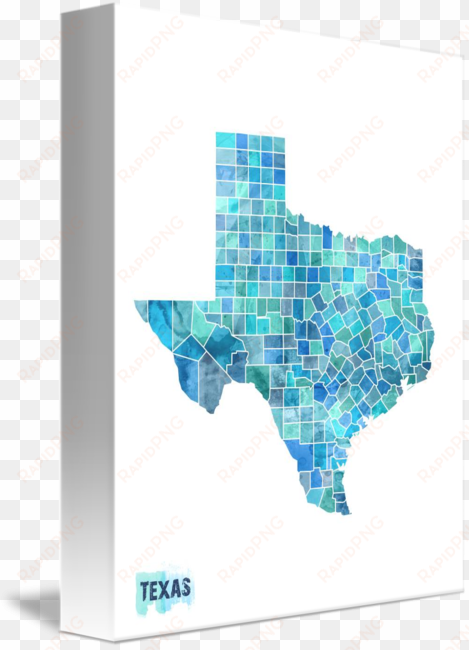 texas watercolor map by michael tompsett - texas watercolor