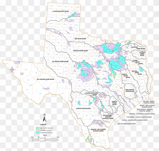 texas watershed projects - map of watersheds in texas