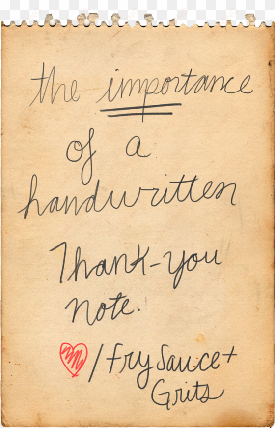 thank you note, thank you, fry sauce & grits - handwriting