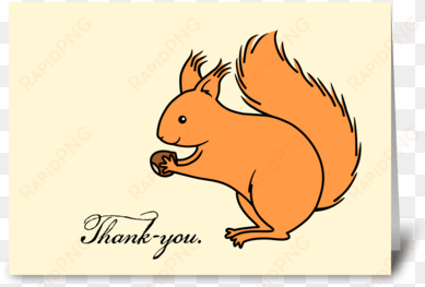 thank-you red squirrel greeting card - greeting card