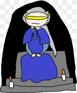 the/a firekeeper of this game , she protects the bonfire - cartoon