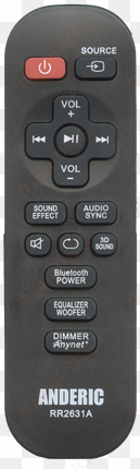 the anderic rr2631a remote control replaces many original - hw j430 remote control