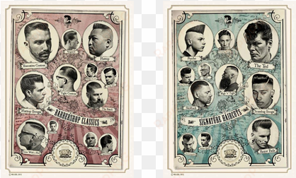 “the barbershop classics'' and ''the signature haircuts” - barbershop classic poster