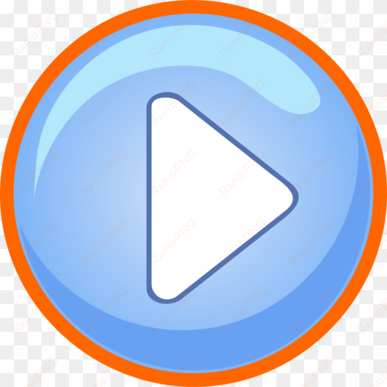 the blue play button has the focus - game play button png