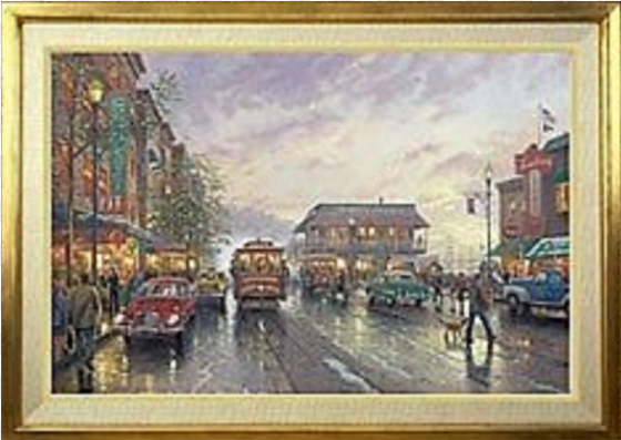 the city by the bay - thomas kinkade city by the bay 24 x 36 s/n canvas