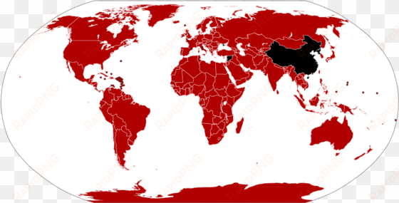 the countries in red have netflix so this is where - world map icon