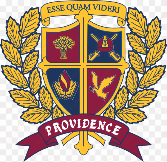 the crest consists of a shield representing the shield - school crest