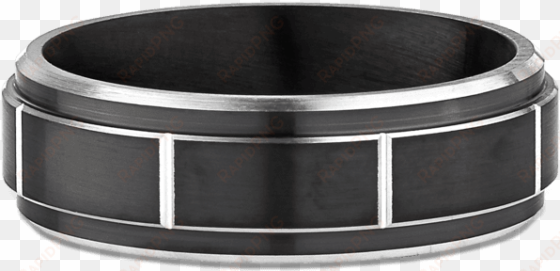 the dark color is ideal for men who are not used to - men's black paneled cobalt chrome wedding band (7mm)