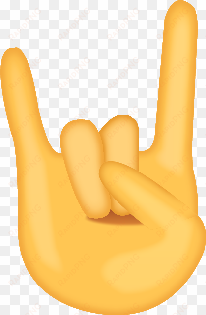 the devil horn rock and roll emoji hand will send the - rock on emoji png