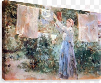 the farmer hanging laundry by morisot canvas print - poster: berthe morisot the farmer hanging laundry impressionist