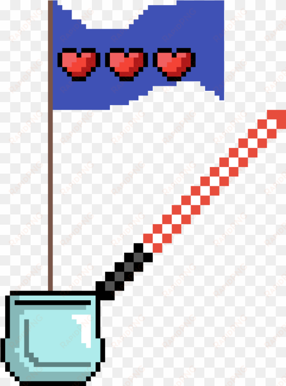 the flag of love holding a lightsaber - minecraft iron katana