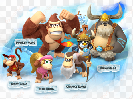 the frozen few - donkey kong diddy kong dixie kong cranky kong