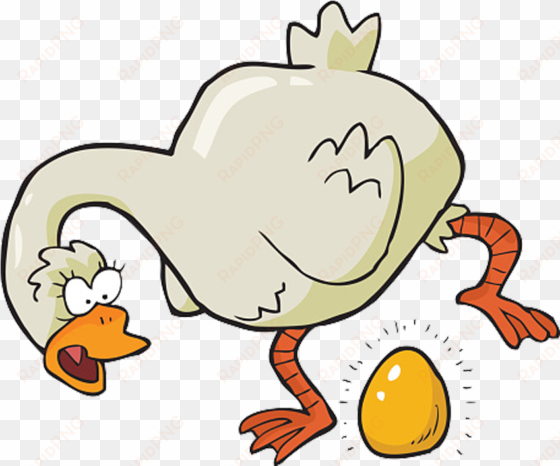 the goose that laid - goose laying golden egg card