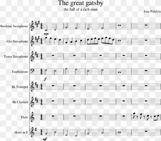 the great gatsby sheet music composed by jose palafox - hobbit the last goodbye alto sax